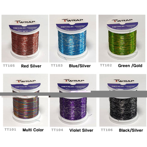 Lot of 6ea 2 tone Metallic Wrapping Threads (JK013)