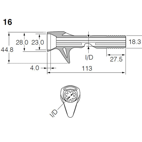 Fuji Bait Casting Reel Seats (ACSM16-GM) - PVD Plated High Gloss Gunmetal, Body only
