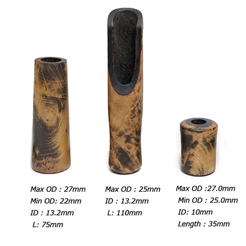 Natural Wood 2Handle Rear Grip Kit for Fuji VSSM16 Black Spinning Reel Seat (AY)