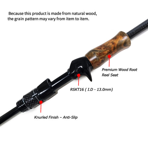 RSKT16 Black Bait Rear Grip Kit (AZ) – 2-Hand Wood Grip for Rod Building