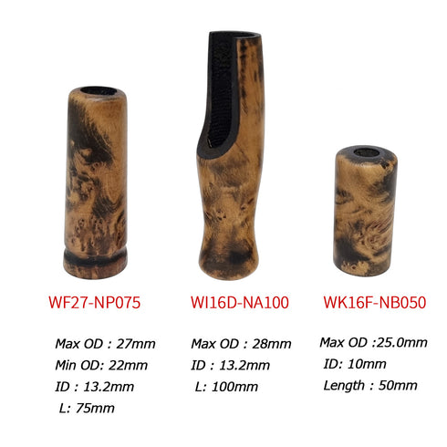 Natural Wood Fuji IPSM16 Black Spinning Rear Grip Kit (BA) Free Beeswax