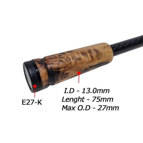 Natural Wood Fuji IPSM16 Black Spinning Rear Grip Kit (BA) Free Beeswax