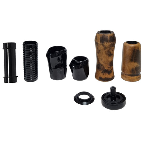 Natural Wood Split Rear Grip Kit Fuji SKSS16 Black Spinning (BB) Free Beeswax