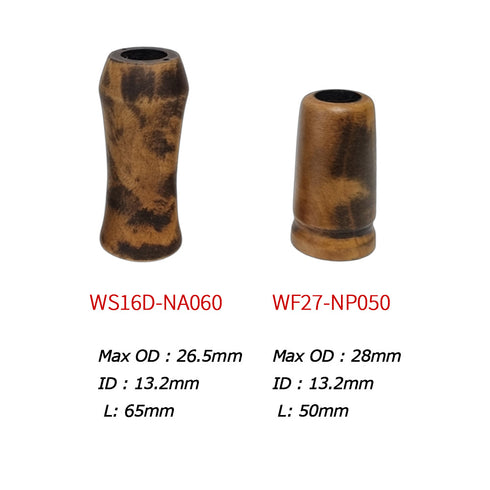 Natural Wood Split Rear Grip Kit Fuji SKSS16 Black Spinning (BB) Free Beeswax