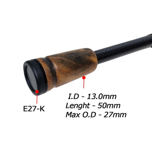 Natural Wood Split Rear Grip Kit Fuji SKSS16 Black Spinning (BB) Free Beeswax