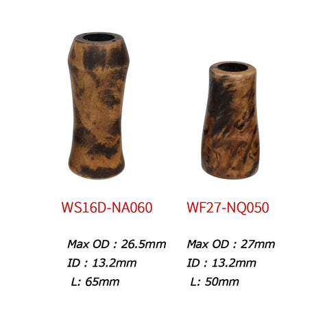 Natural Wood Split Rear Grip Kit Fuji SKTS16 Black Bait (BC) Free Beeswax