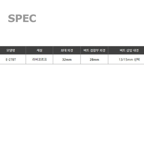 Rod Butt Cap of Rubber Cork (E27-BT)