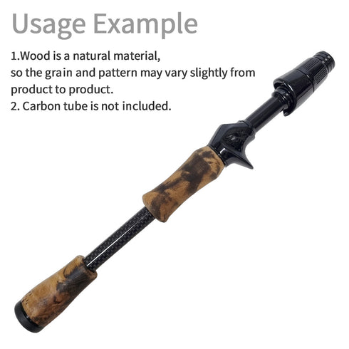 Natural Wood Split Rear Grip Kit Fuji SKTS16 Black Bait (BC) Free Beeswax