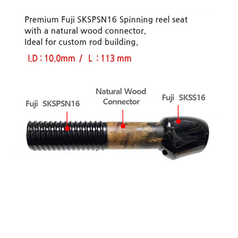 Fuji SKSS16 Black Spinning Reel Seat Kit (SKSS16-SP46) Includes Locking Nut
