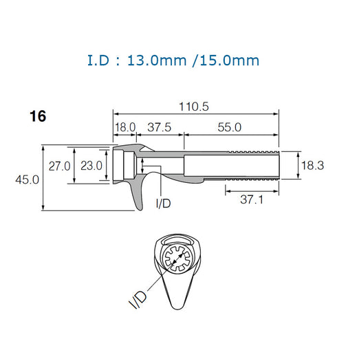 Fuji Bait Casting Reel Seats (ECSM16-GM) -PVD Plated High Gloss Gunmetal, Body only