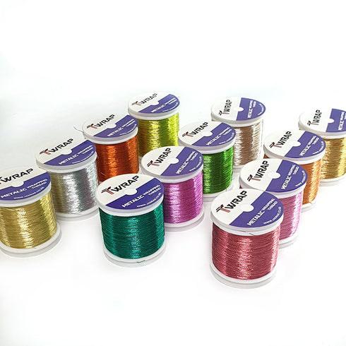 Jadrak T-Wrap Spark Metalic Wrapping Threads (SM) - A Size, 150m