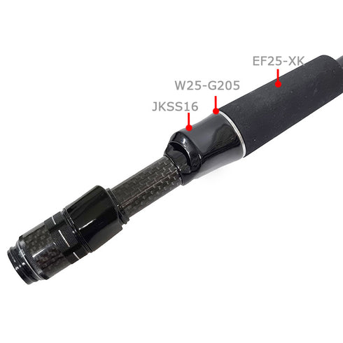 JKSS16 Split Spinning Reel Seat (JKSS16/B-BL) Black