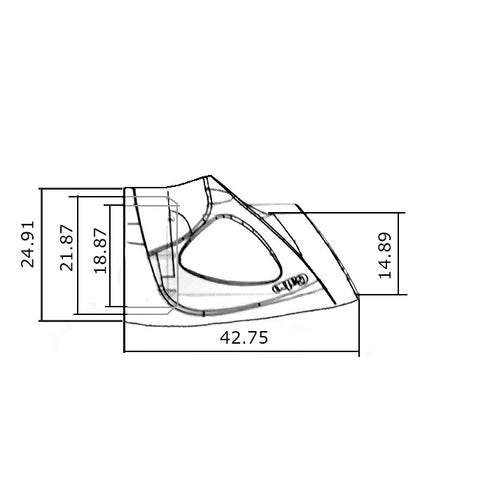Split Spinning Reel Seats Parts - Hood (MKSS16-GM) - PVD Plated High Gloss Gunmetal