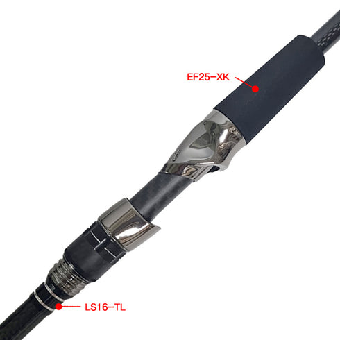 MK16 Split Spinning Reel Seat KIT (MKSS16-SP26) - PVD Plated High Gloss Gunmetal-Bonding Completed