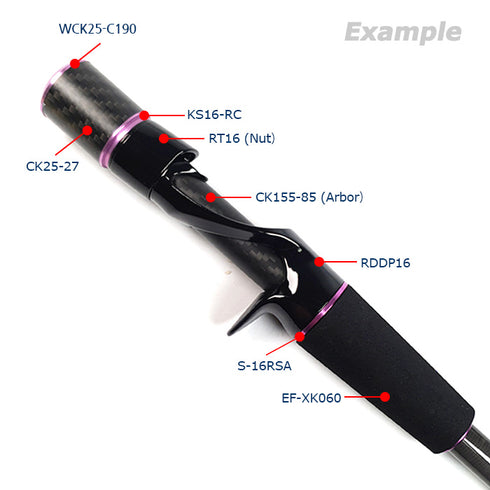 Bait Casting Reel Seats (RDDP16-BL) - Black, Body only