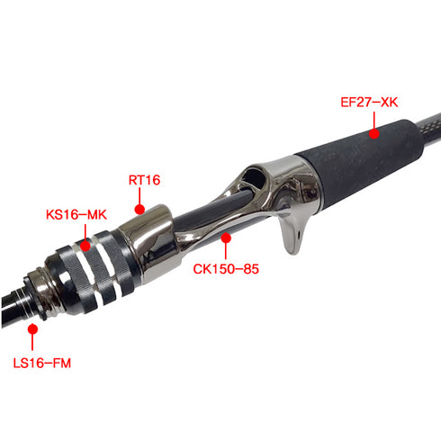 Bait Casting Reel Seats (RDEP16-GM) -PVD Plated High Gloss Gunmetal, Body only