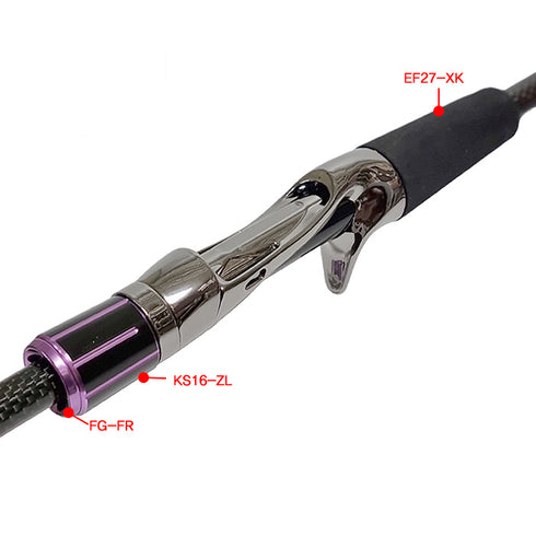 Bait Casting Reel Seats (RFBA16-GM) - PVD Plated High Gloss Gunmetal,Nut included