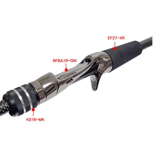 Bait Casting Reel Seats (RFBA16-GM) - PVD Plated High Gloss Gunmetal,Nut included