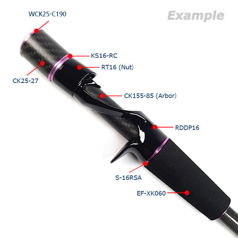 Quick Lock Nut for 16 Size Reel Seats (RT16-BL) - Black