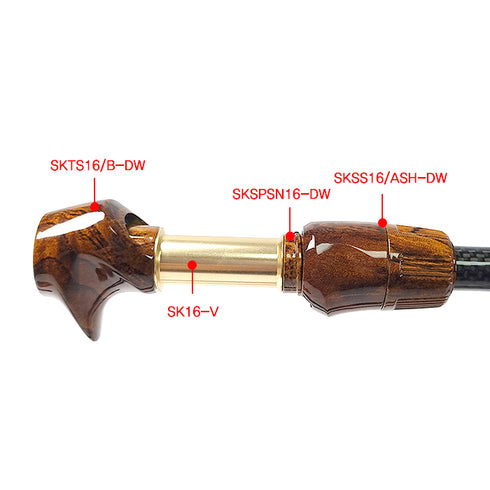 Fuji SK16 Bait Casting Reel Seats (SKTS16/B-DW) - Dark Wood