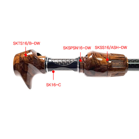 Fuji SK16 Bait Casting Reel Seats (SKTS16/B-DW) - Dark Wood