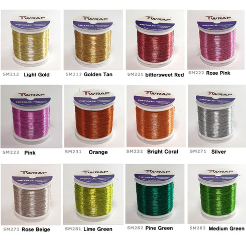 Jadrak T-Wrap Spark Metalic Wrapping Threads (SM) - A Size, 150m