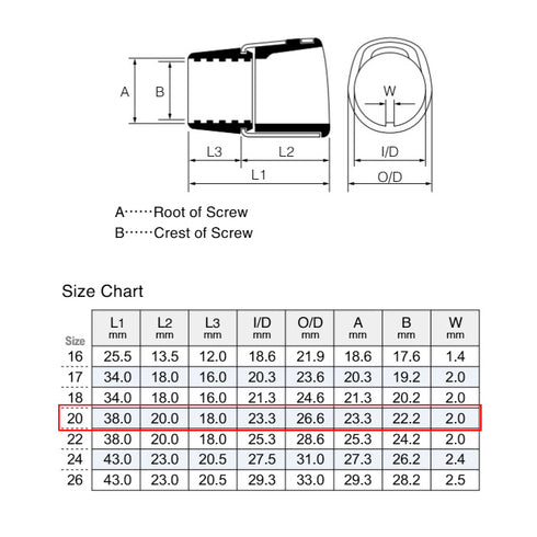 Fuji Hood Nut for 20 Size Reel Seats (DPSSD20/ASH) - Short