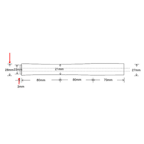 EVA Rear Grip for Fuji ACS16 Reel Seats (EA16S-XA ) - L 230mm