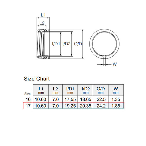 Fuji BackStop Lock Nut (LOGR17/AN)