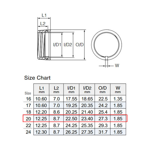 Fuji BackStop Lock Nut (LOGR20/AN)