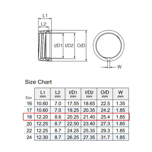 Fuji BackStop Lock Nut (LOGR18/AN)