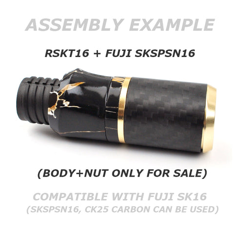 Split Casting Reel Seats (RSKT16-BM) - Black Marble, Nut Included